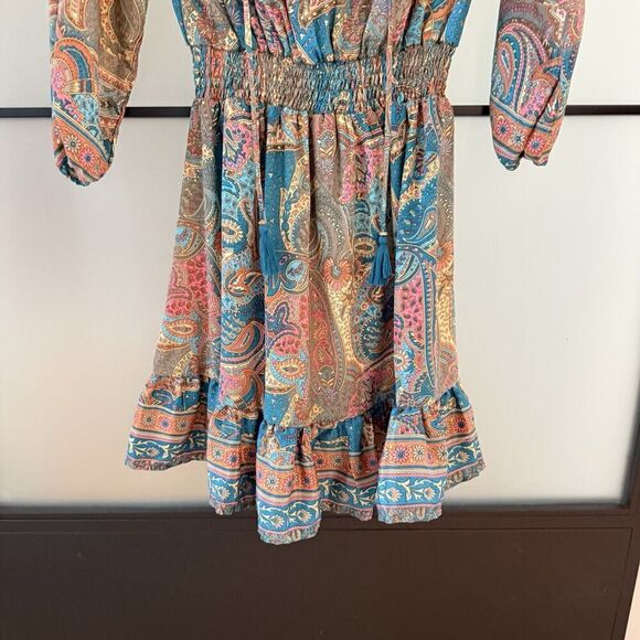 Paani Anthropologie Block Print Short Swing Mini Dress Size Small 2 4 - Picture 9 of 12